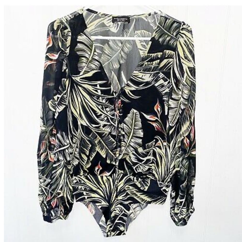 Zara tropical leaves bodysuit